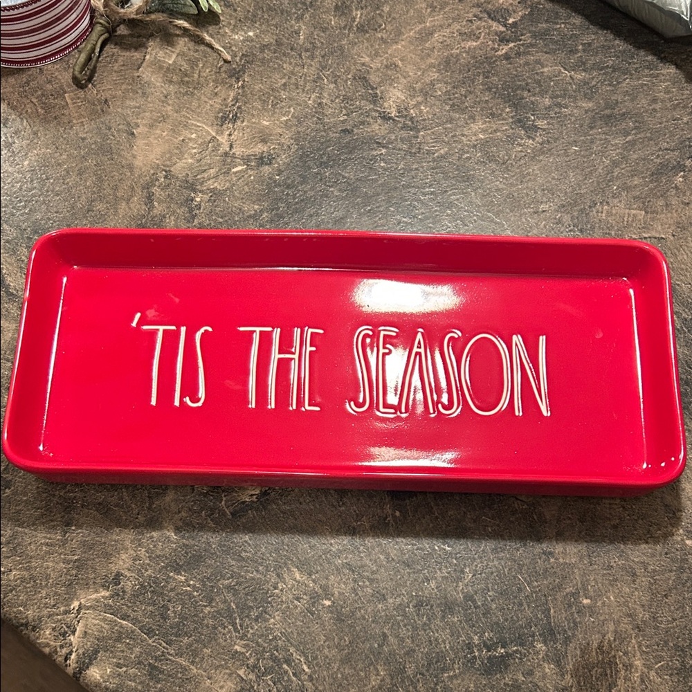 Rae Dunn Red 'Tis The Season Tray